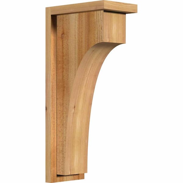 Ekena Millwork 6 in. x 10 in. x 22 in. Western Red Cedar Huntington Rough Sawn Corbel with Backplate