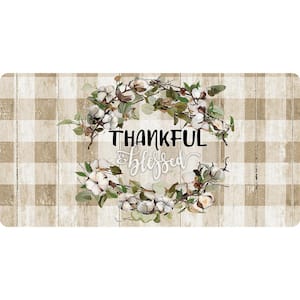 Thankful Blessed Checkers 20 in. x 39 in. Comfort Mat