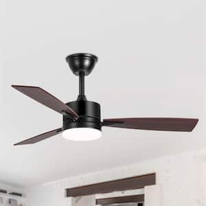 Vladimir 42 in. Integrated LED Indoor Black Ceiling Fan with Light and Remote Control Included