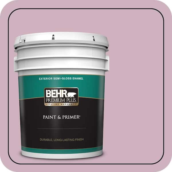 BEHR PREMIUM PLUS 5 gal. #S120-3 Candlelight Dinner Semi-Gloss Enamel Exterior Paint & Primer