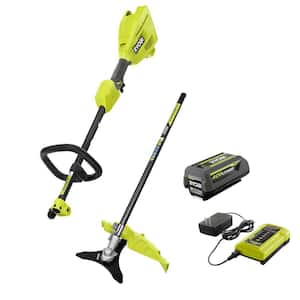 40V Expand-It Cordless Battery Attachment Capable Powerhead Kit & Brush-Cutter with 4.0 Ah Battery and Charger