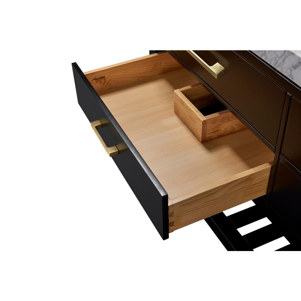 Elizabeth 48'' Black Onyx Vanity with Marble Top