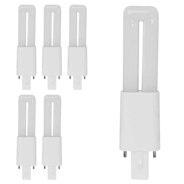 Feit Electric 7-Watt Equivalent PL Twin Tube CFLNI Bi-Pin Plug-In G23 Base CFL Replacement LED Light Bulb, Soft White 2700K (6-Pack)