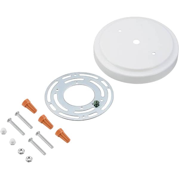 Unbranded 5-1/8 in. Dia Collar Loop and 7/16 in. CenterHole Matt White Finish Chandelier Fixture Canopy Kit Univ Cross Bar(2-Pack)