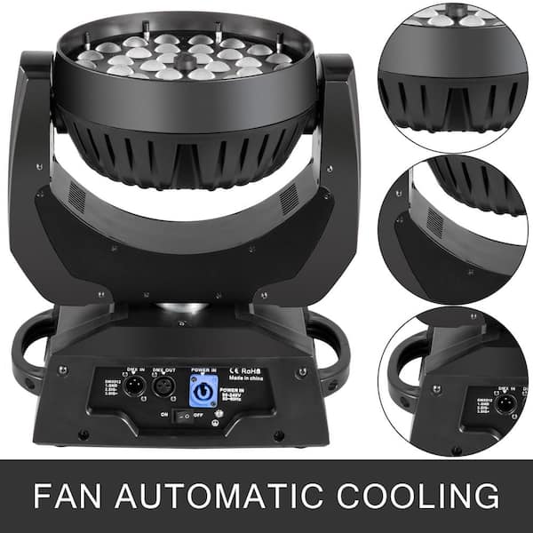 VEVOR 10-Watt Stage Light 36 PC RGBW LED Bulbs 4 in 1 Spot Light DMX512 7 Colors Beam Low Bay High Bay for Dj Disco Club Party