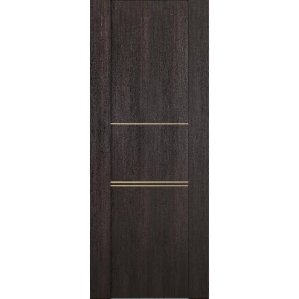 Vona 01 3H Gold 24 in. W x 80 in. H x 1-3/4 in. D 1-Panel Solid Core Veralinga Oak Prefinished Wood Interior Door Slab -  Belldinni, 196176