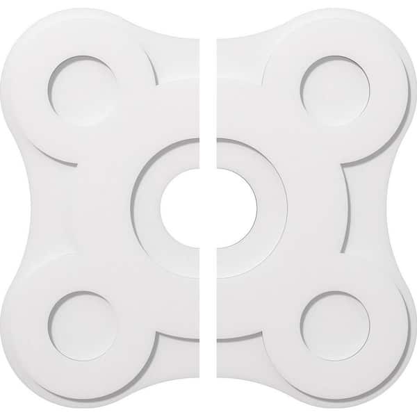 Ekena Millwork 1 in. P X 10-1/2 in. C X 30 in. OD X 6 in. ID Luna Architectural Grade PVC Contemporary Ceiling Medallion, Two Piece