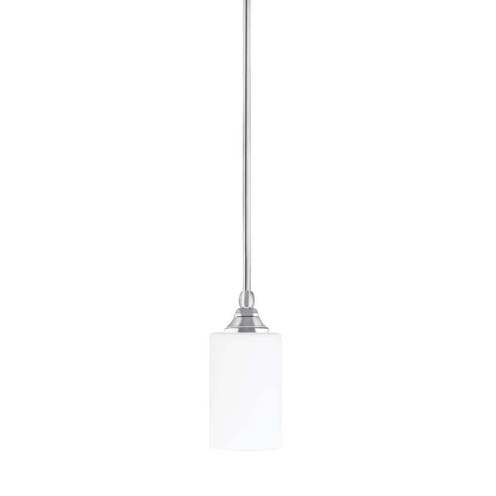 Sparta 100-Watt 1-Light Chrome Shaded Pendant Light Mini Pendant with White
