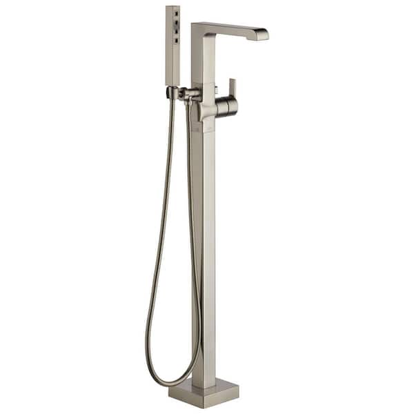 Ara 1 Handle Freestanding Claw Foot Tub Faucet with Hand Shower in Stainless