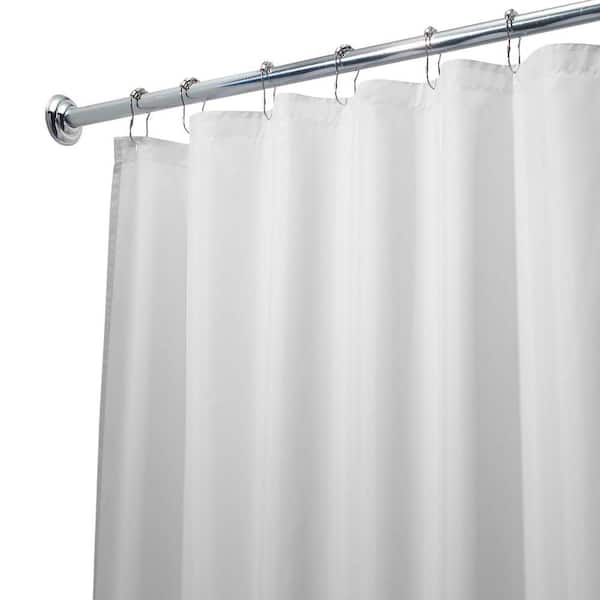 Long Shower Curtain Liner In White 14962, How Long Should A Shower Curtain Liner Be