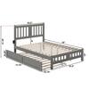 Measurement diagram of the Tahoe Full Platform Bed Frame in Grey