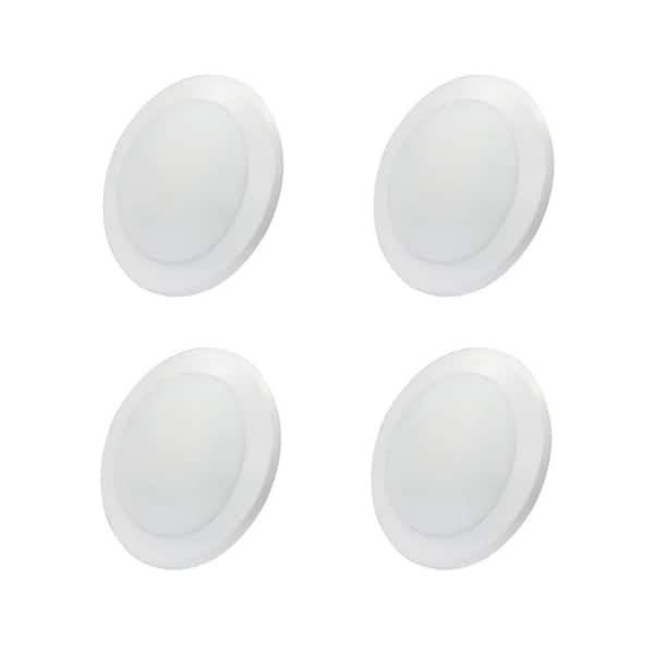 5/6 in. LED Disk Light 1100 Lumens 15-Watt 5CCT Selectable Dimmable Surface Mount Ceiling Disc Light (4-Pack)