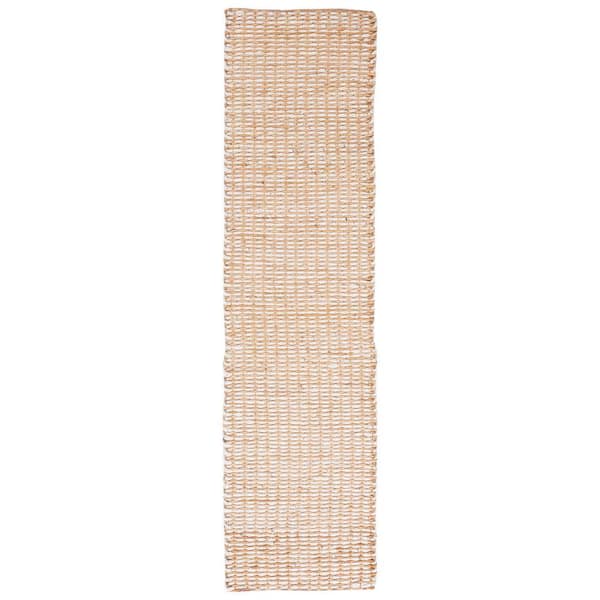 SAFAVIEH Natural Fiber Beige/Ivory 2 ft. x 9 ft. Woven Solid Runner Rug