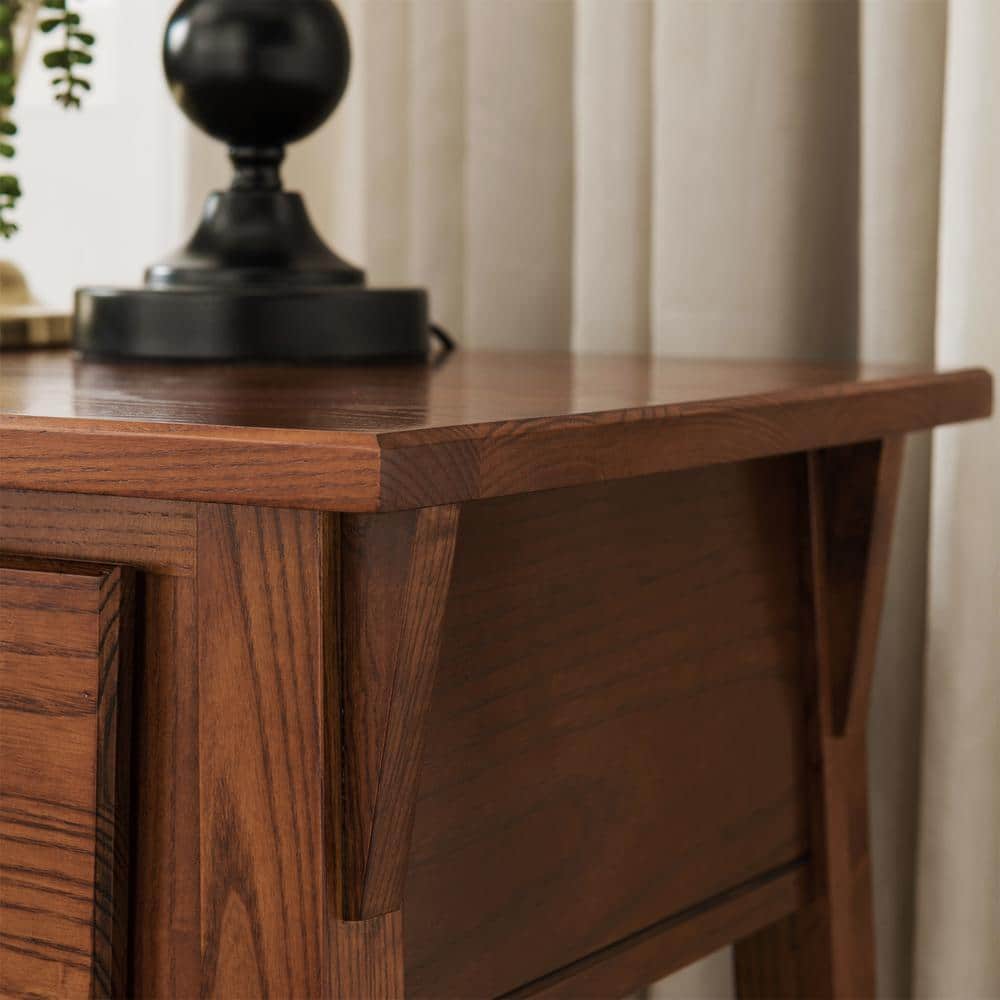Russet Solid Wood Mission Nightstand with Drawer