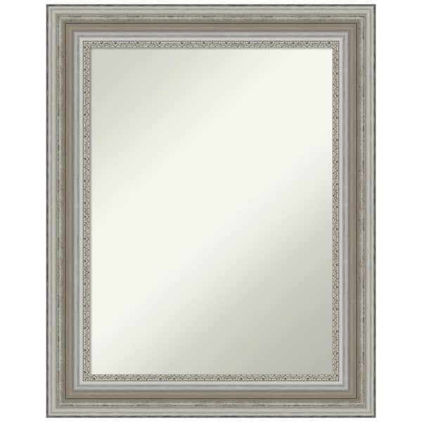 Amanti Art Parlor Silver 23.5 in. H x 29.5 in. W Framed Non-Beveled Wall Mirror in Silver