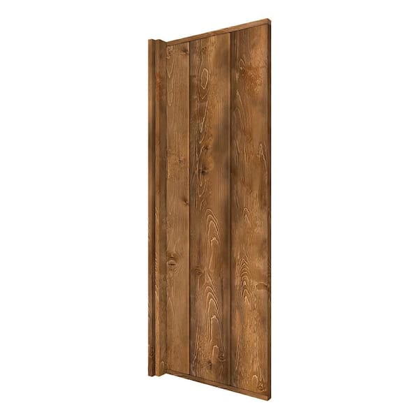 CALHOME 12 in. x 58 in. Walnut Solid Pine Wood Bathroom Urinal Partition Door Slab