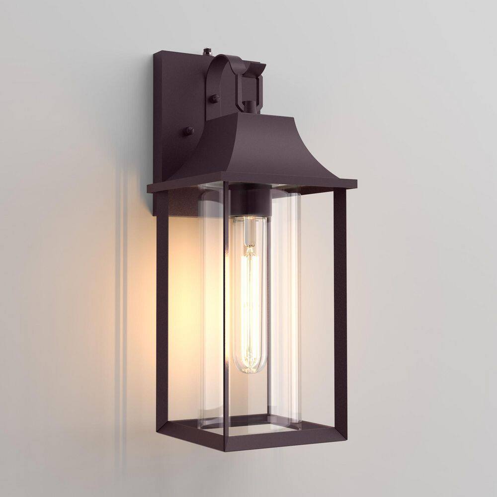 Decorators 18 in. E26 Oil Rubbed Bronze Farmhouse Hardwired Dusk to Dawn Outdoor Sconce With Cylinder Glass price history on PriceWatchPro