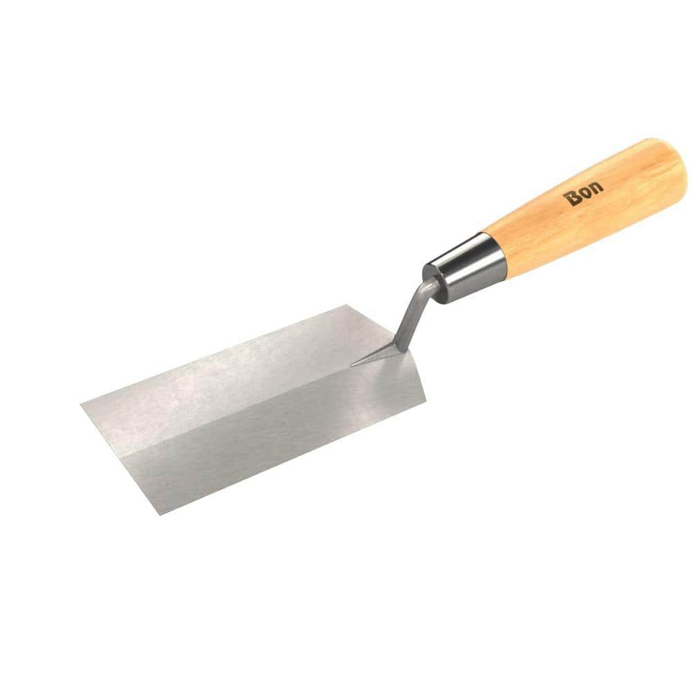 Bon Tool 5 in. x 2 in. Stainless Steel Margin Trowel Wood Handle 70162 The Home Depot