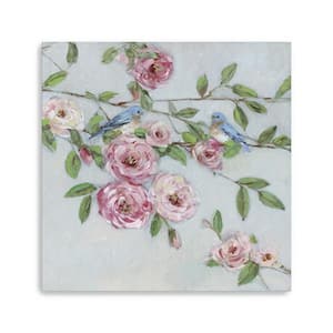 Victoria Small Pretty Pink Blooms by Sally Swatland 1-Piece Giclee Unframed Nature Art Print 30 in. x 30 in.