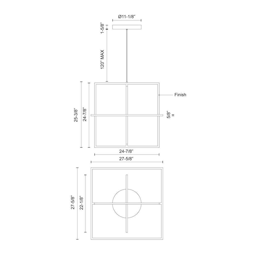 Mondrian Black Brushed Nickel LED Pendant Light