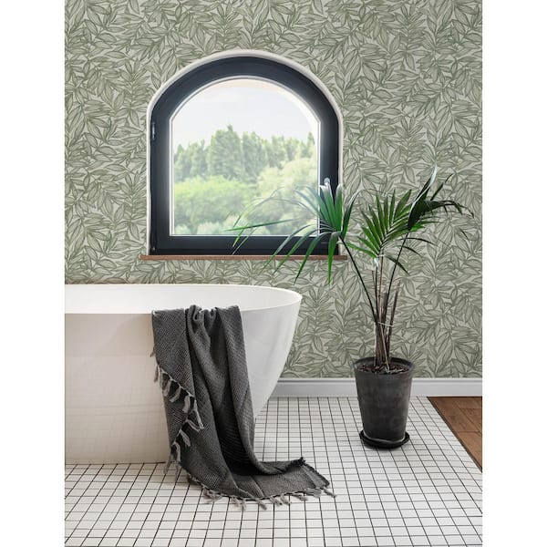A-Street Prints Rhythmic Sage Leaf Wallpaper 4146-27231