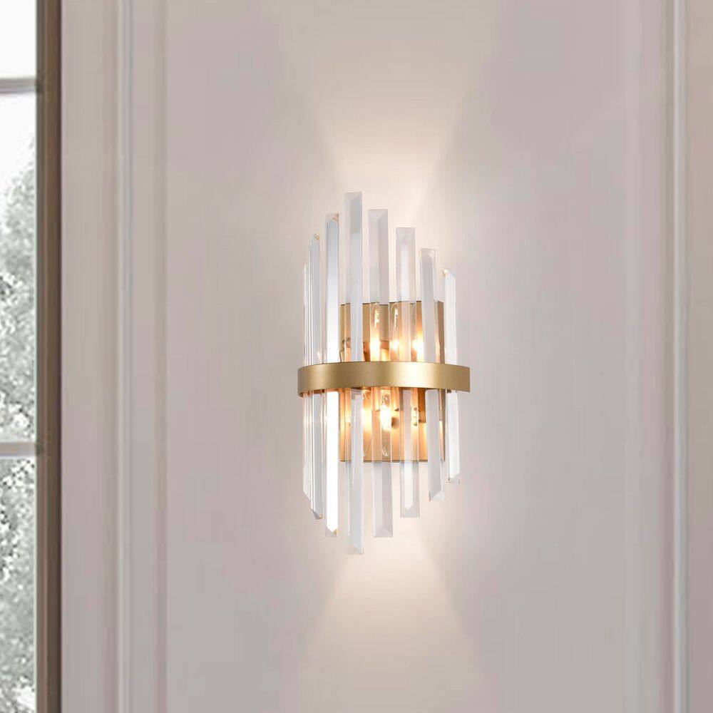 Anita 2-Light Glossy Bronze Crystal Glass Rod Decor Wall Sconce price history on PriceWatchPro