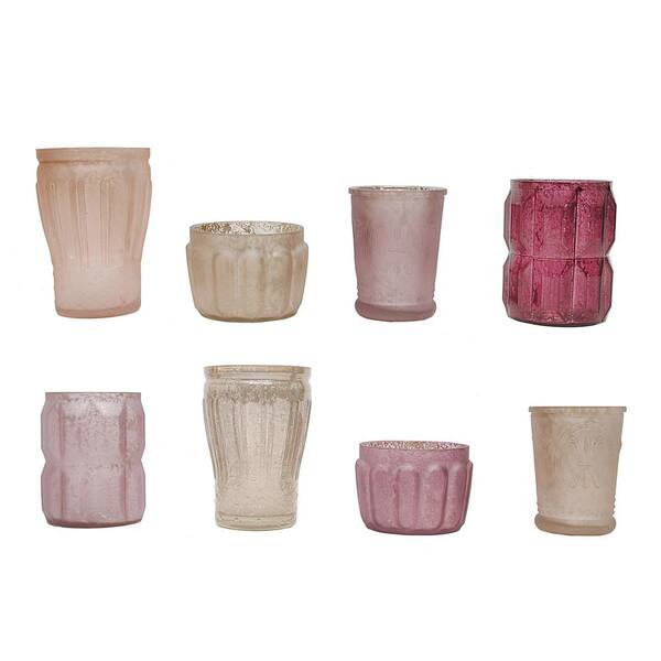Storied Home Kalis Multi-Colored Mercury Glass Tea Light Candle Holders (Set of 8)