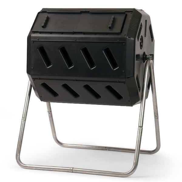 Tumbling Composter with Two Chambers for Efficient Batch Composting