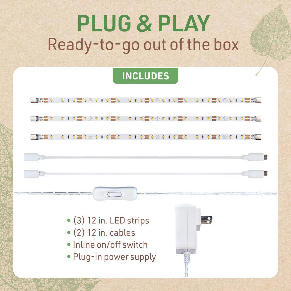 Warm White 36'' LED Under Cabinet Strip Light Kit