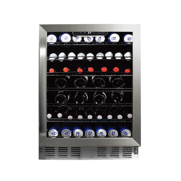 23.42 in. 5.1 cu ft. Single Zone Beverage Cooler 66-Bottle in Stainless Steel