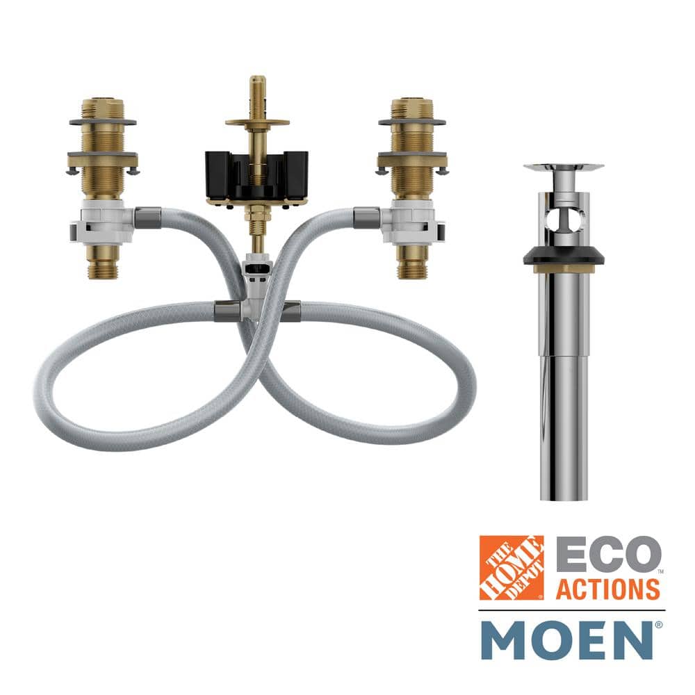 MOEN Widespread Bathroom Faucet Rough-In Valve with Drain Assembly 1/2  in. IPS Connection 9000 The Home Depot
