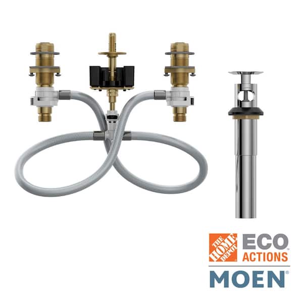 MOEN Widespread Bathroom Faucet Rough-In Valve with Drain Assembly - 1/2 in. IPS Connection