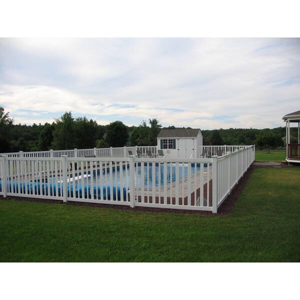 Weatherables 4 in. x 4 in. x 6 ft. White Vinyl Fence Corner Post