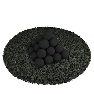 2 in. Set of 30 Ceramic Fire Balls in Midnight Black