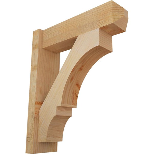 Ekena Millwork 6 in. x 24 in. x 20 in. Balboa Craftsman Rough Sawn Douglas Fir Outlooker