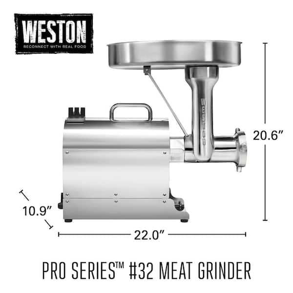 Weston Pro Series #32 2 HP Stainless Steel Electric Meat Grinder