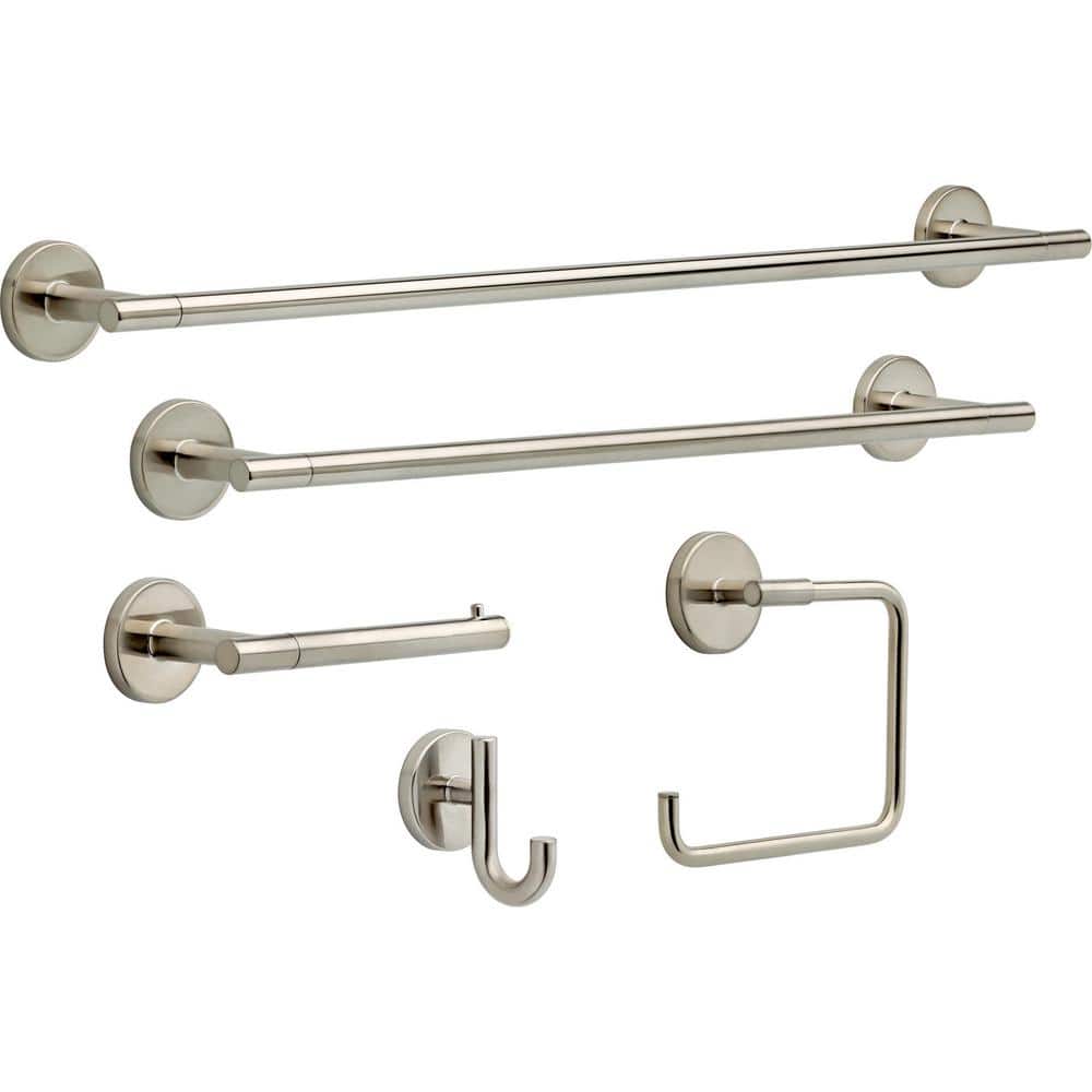 Modern Stainless Steel Double Wall Mount Towel Bar