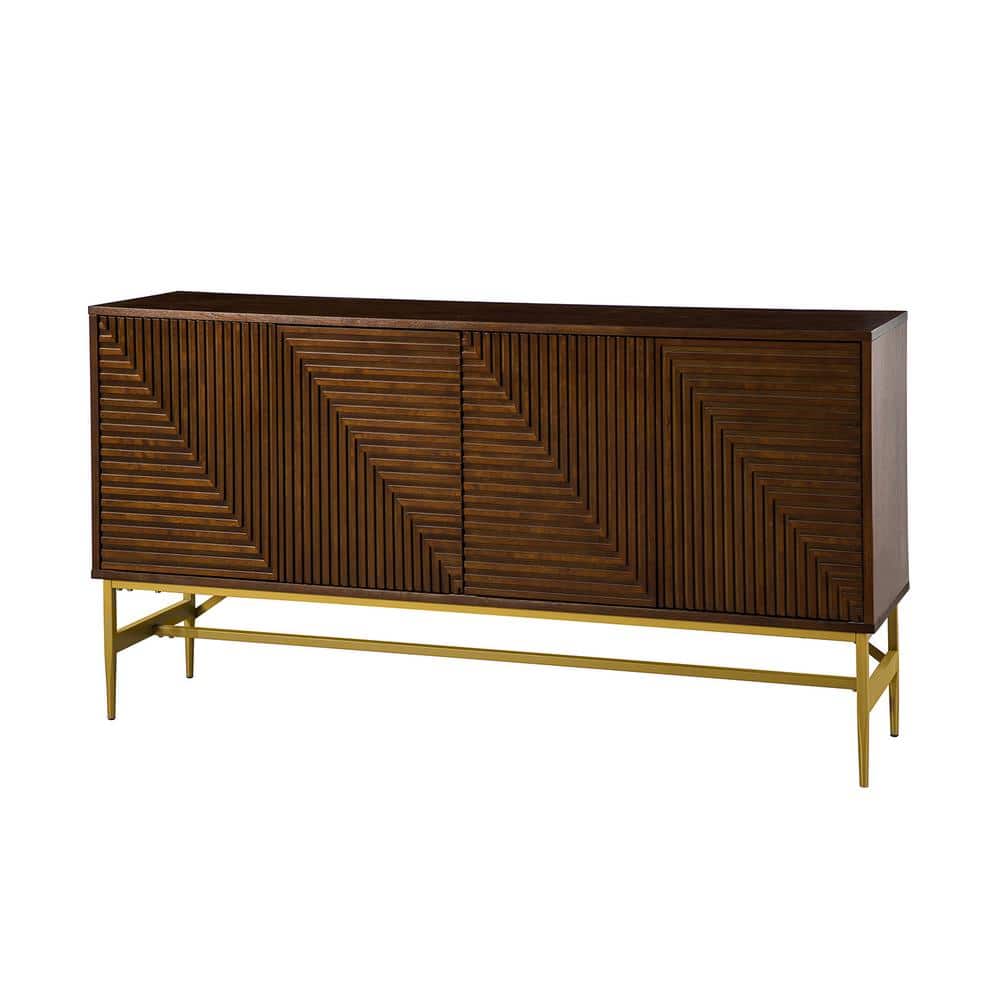 JAYDEN CREATION Rudy Walnut 65 in. Wide Sideboard with Metal Legs  SBHM0739-WAL - The Home Depot
