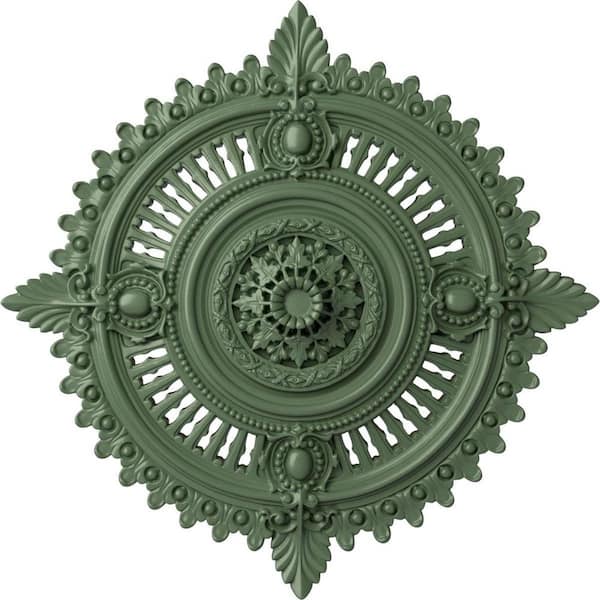 Ekena Millwork 4" x 29-1/8" x 29-1/8" Polyurethane Haylynn Ceiling, Hand-Painted Athenian Green