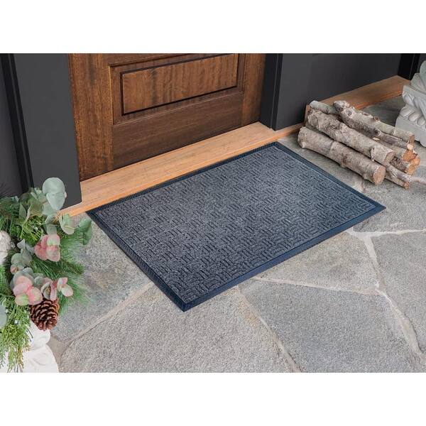 Indoor Outdoor Doormat Black 24 in. x 36 in. Checker Floor Mat