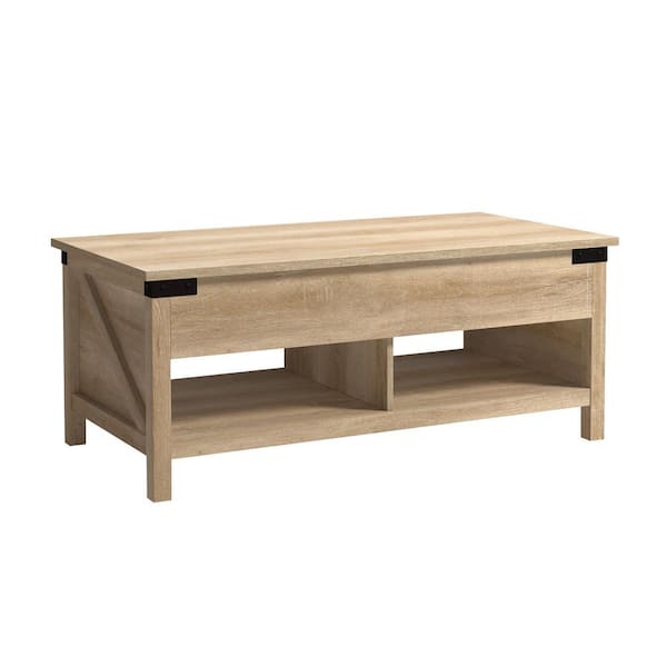 SAUDER Bridge Acre 46 in. Orchard Oak Rectangle Composite Wood Coffee Table with Lift Top