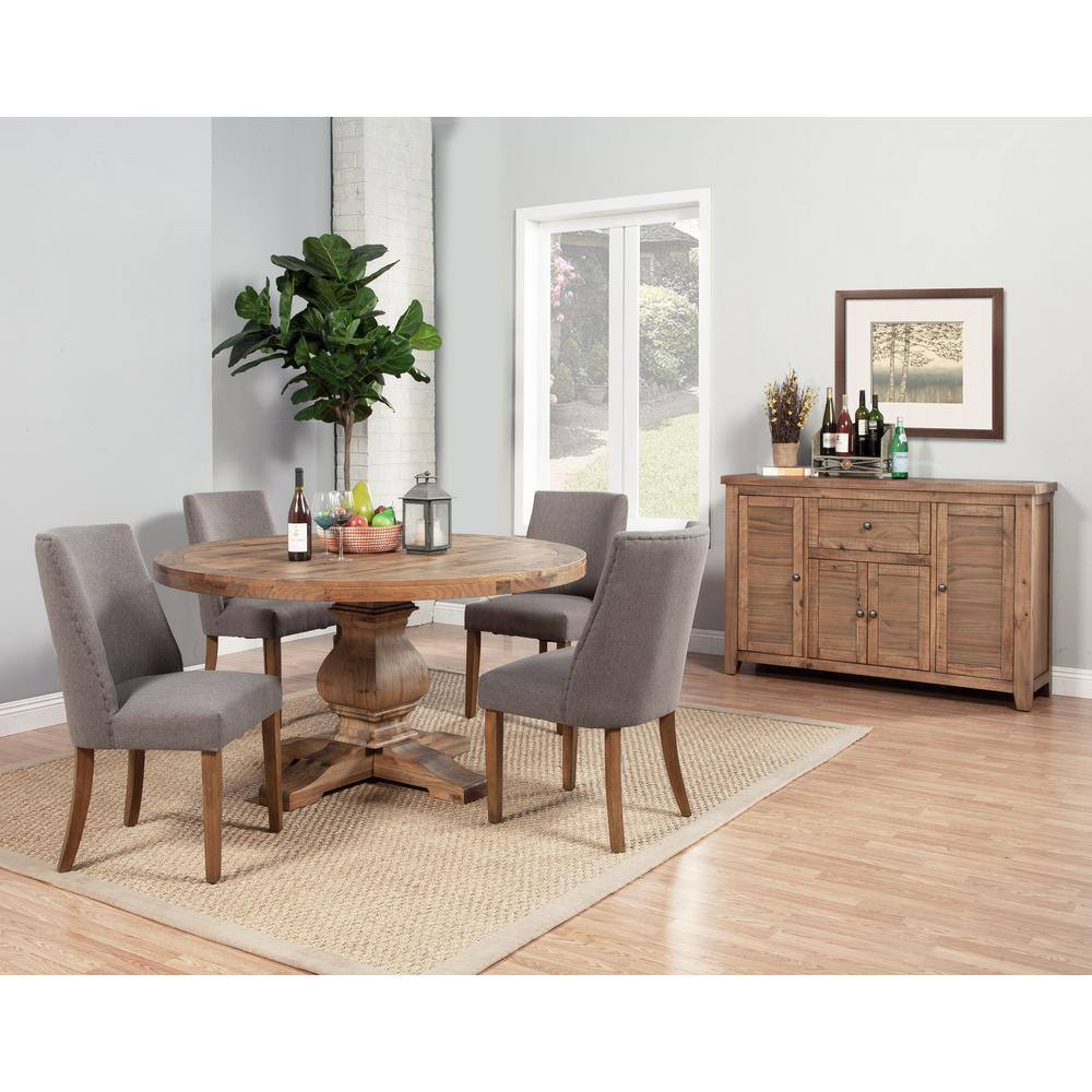 Kensington 60" Round Reclaimed Pine Wood Dining Table