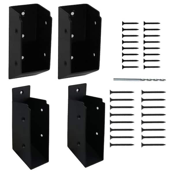 8-Pieces Stainless Steel Deck Railing 30° Stair Connectors Black for Handrail Connection Installation