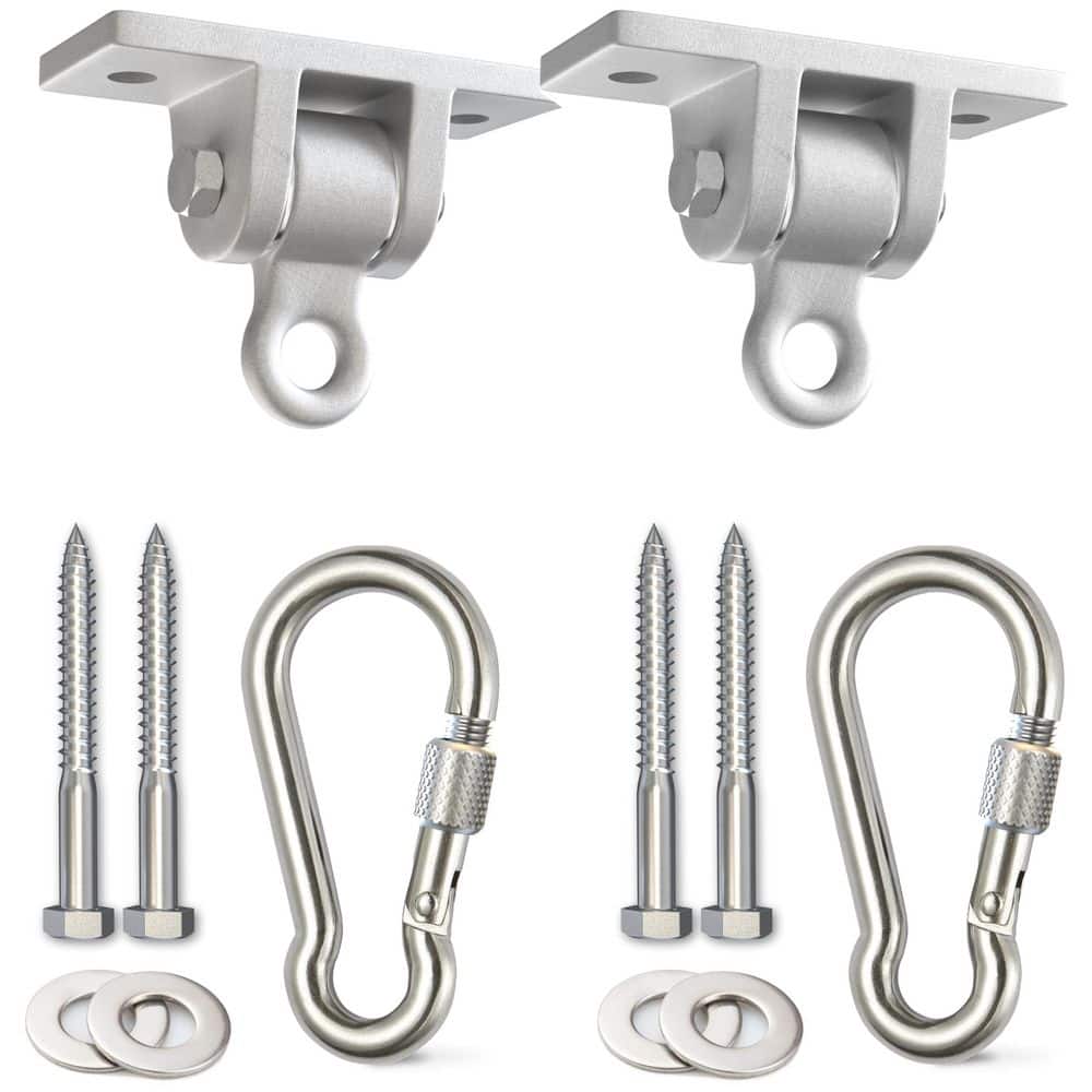 Silver Hammock Hanging Hooks with Screws Bolts and 2400lb Capacity for Playground Porch Yoga Indoor Outdoor Use (2-Pack) price history on PriceWatchPro