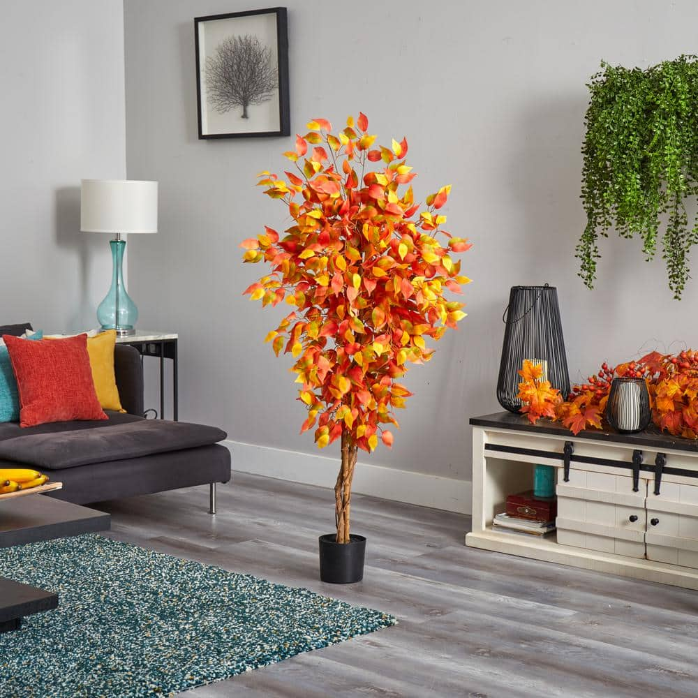 6' Autumn Ficus Artificial Fall Tree