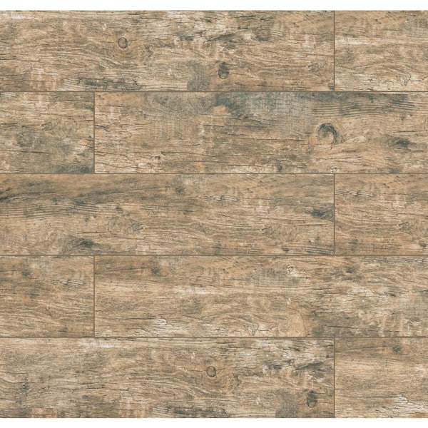 Home Decorators Collection Redwood Natural 6 in. x 24 in. Matte Porcelain Floor and Wall Tile (10 sq. ft./case)
