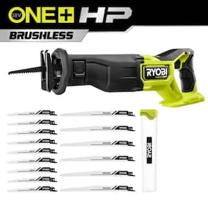 ONE+ HP 18V Brushless Cordless Reciprocating Saw (Tool Only) with Reciprocating Saw Blade Set (15-Piece)