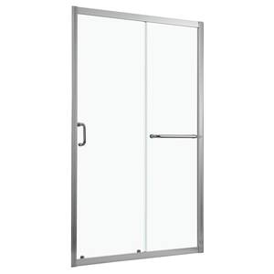 48 in. W x 76 in. H Frameless Single Sliding Shower Door/Enclosure in Chrome Clear Glass