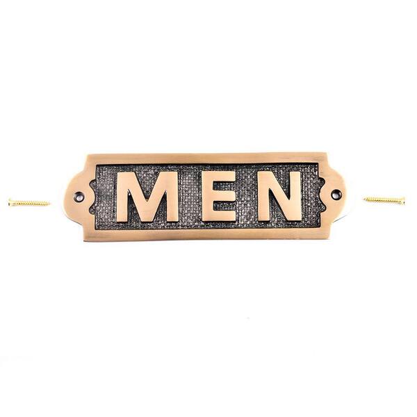 Gentleman Rest Rooms Signs Plaques Polished Bronze Ladies with brass screws, 
