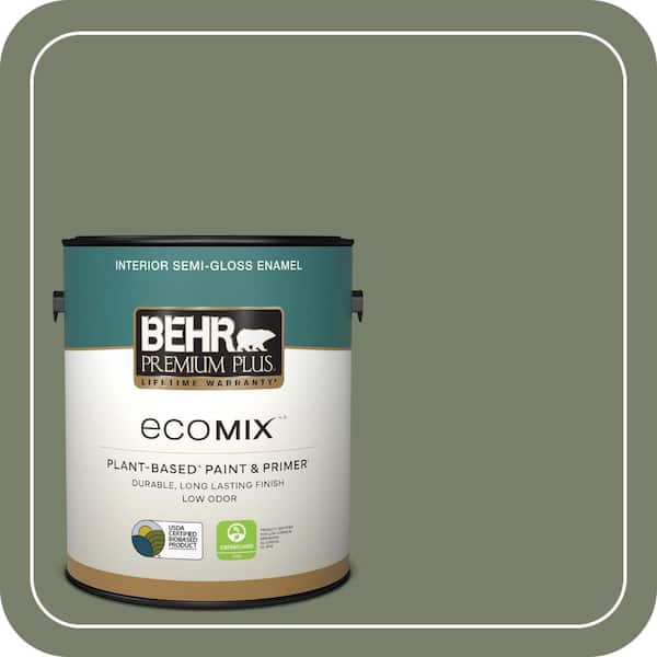 1 gal. #430F-5 Bahia Grass Semi-Gloss Enamel EcoMix Plant-Based Interior Paint & Primer